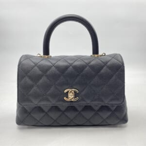 シャネル ココハンドルチェーンショルダーバッグ 黒 キャビアスキン SV金具 A92990 買取実績【買取日：2025年10月22日】