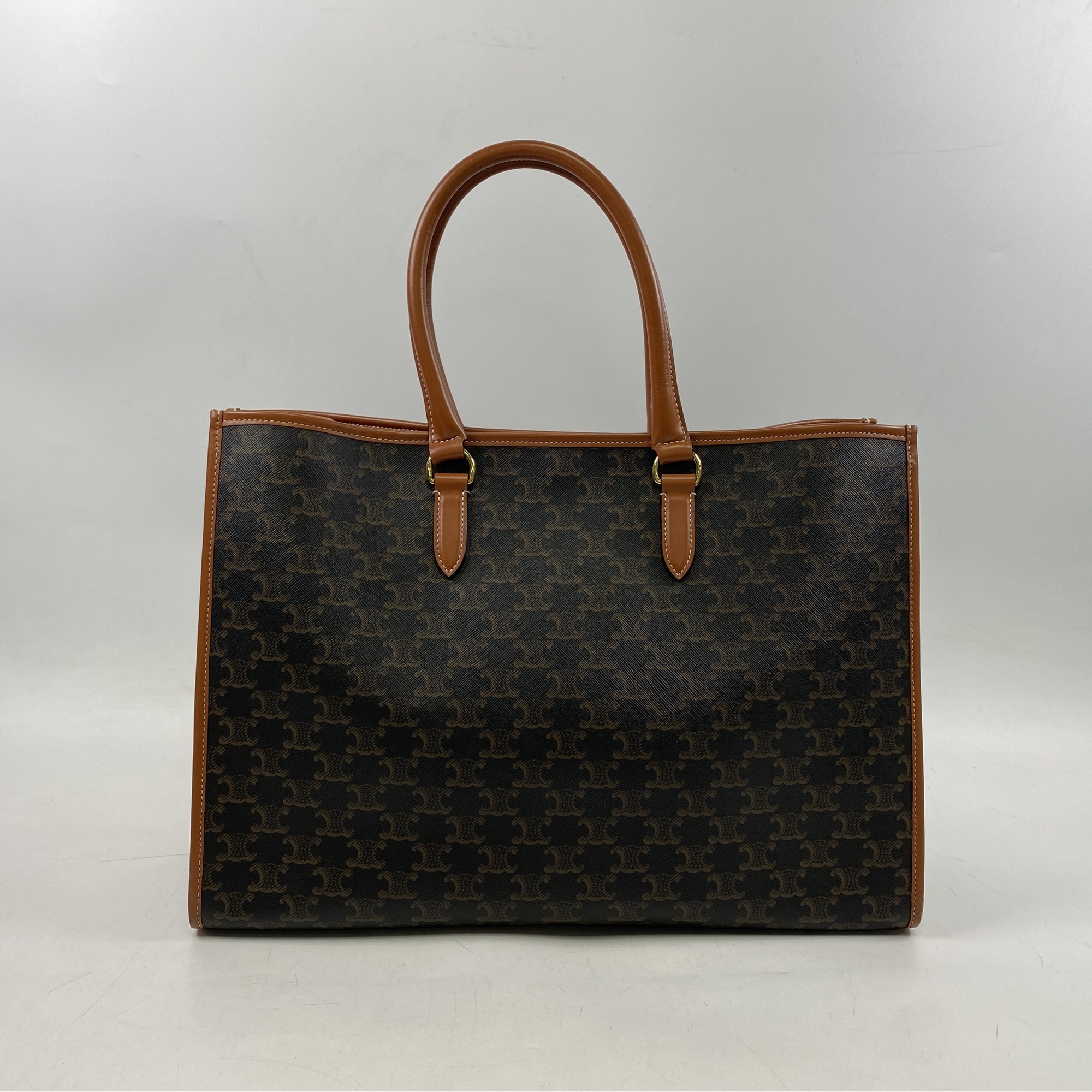 セリーヌ ホリゾンタルカバ トートバッグ ブラウン PVC×レザー 買取