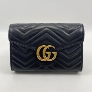 グッチ GGマーモント キルティングミニバッグ 黒 レザー GD金具 474575 買取実績【買取日：2026年1月20日】