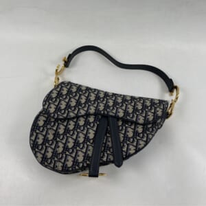 ディオール サドルバッグ デニムプリント ブルー キャンバス×レザー