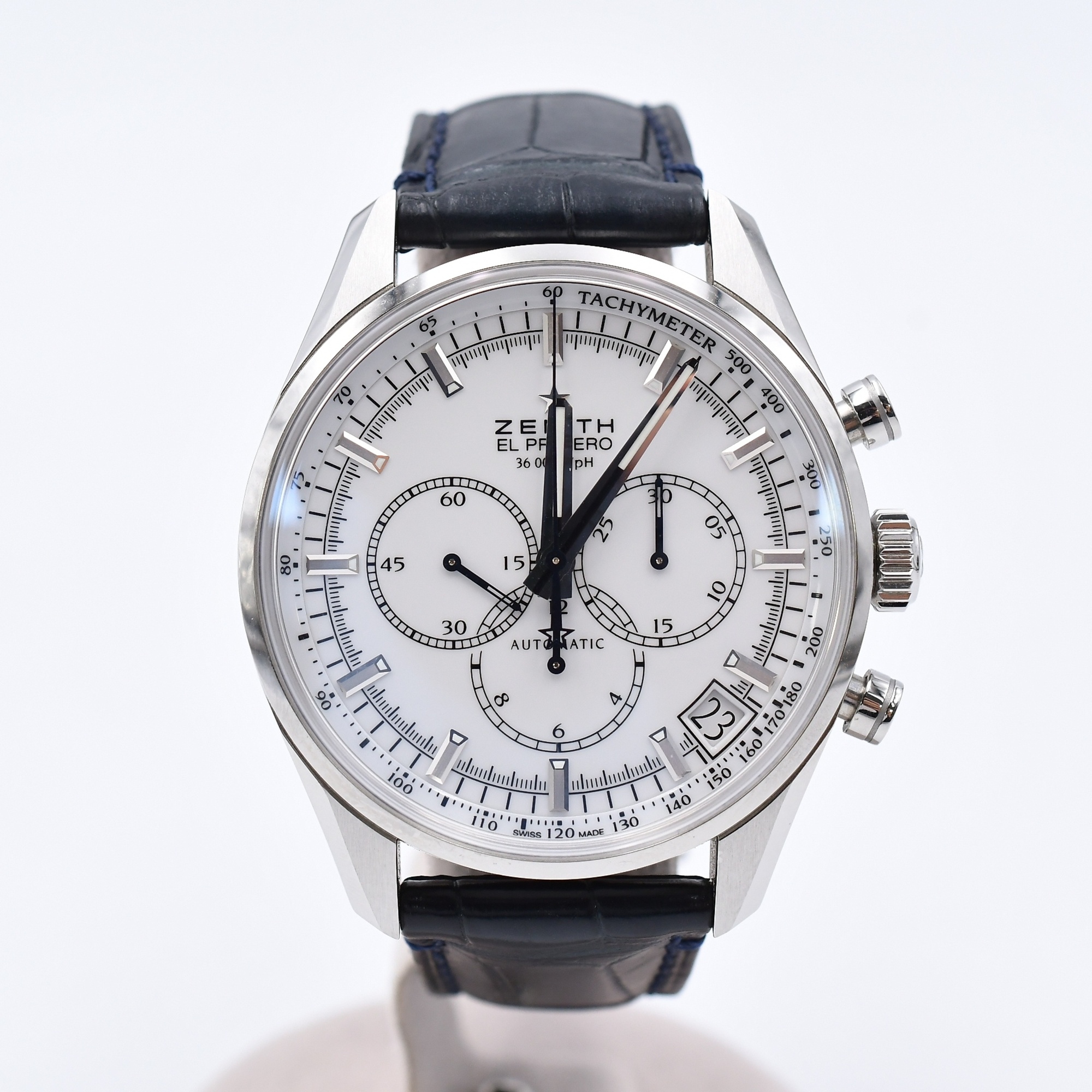 ゼニス エル・プリメロ クロノマスター クラシック 36 000 白文字盤 SS×革/AT ABランク