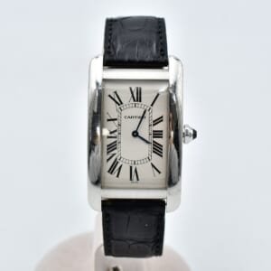 カルティエ タンクアメリカンLM シルバー文字盤 Pt×革/AT W2601651 買取実績【買取日：2026年1月16日】