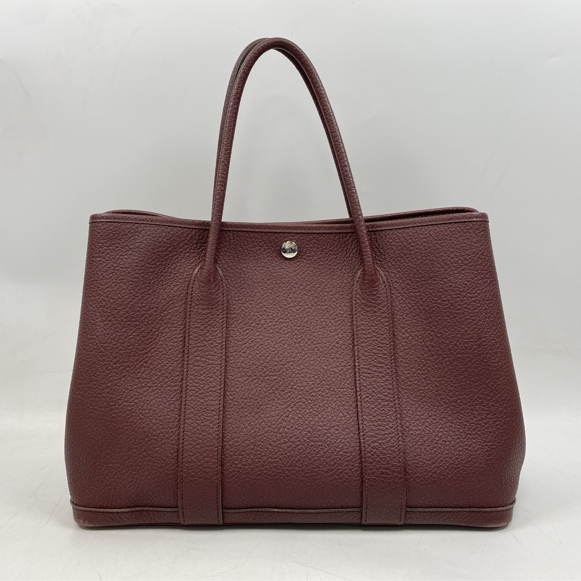 エルメス ガーデンパーティPM ボルドー系 ネゴンダ シルバー金具 A刻印 Bランク