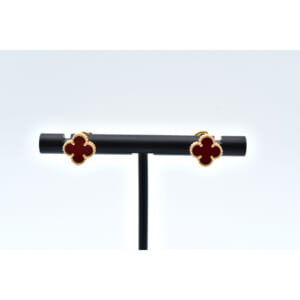 ヴァンクリーフ＆アーペル スウィートアルハンブラ カーネリアン ピアス K18PG