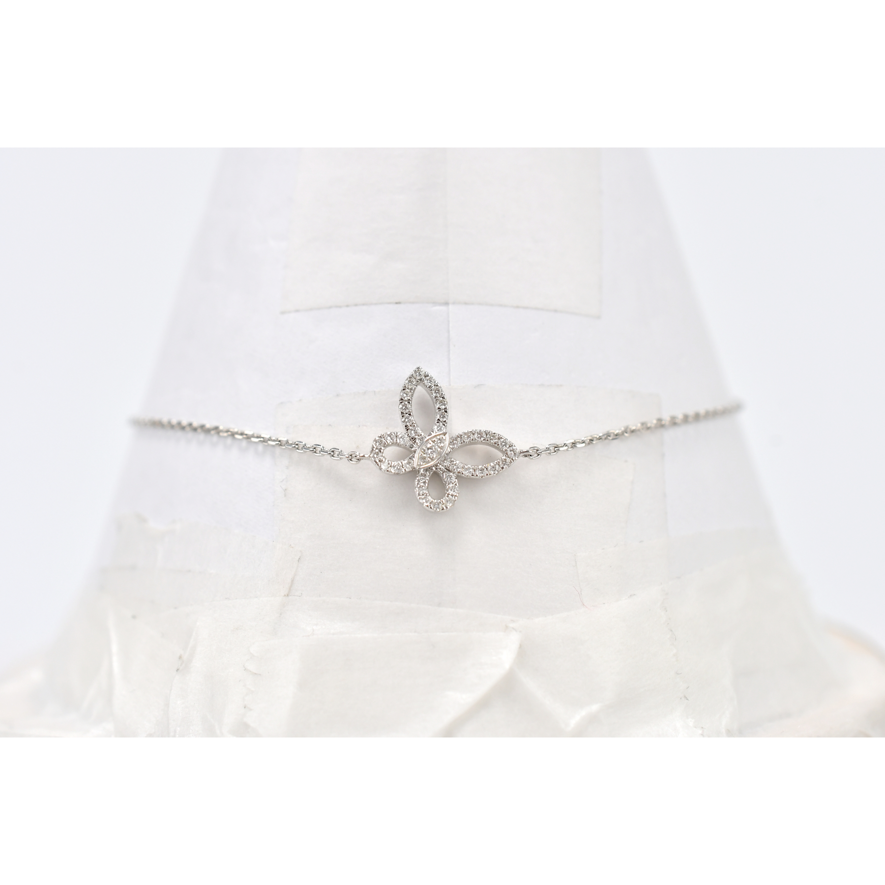 グラフ バタフライ ブレスレット K18WG Aランク