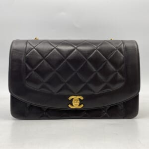 シャネル ダイアナ25 シングルチェーンショルダーバッグ 黒 ラムスキン GD金具 買取実績【買取日：2025年10月21日】