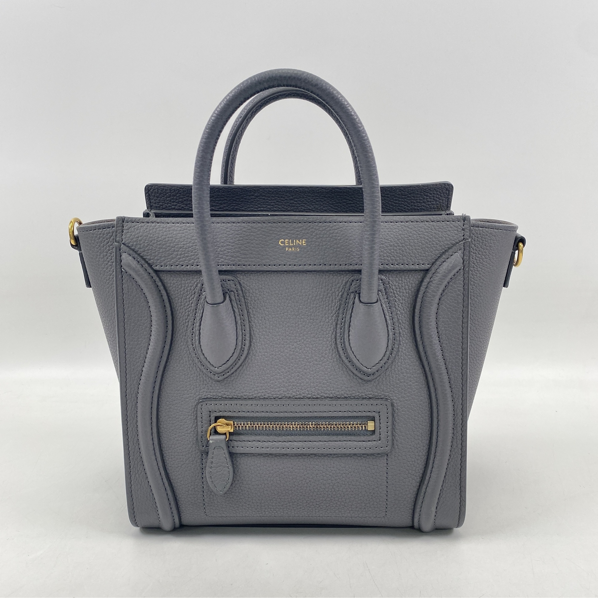 セリーヌ ラゲージ ナノ 2ハンドバッグ グレー レザー 買取実績【買取