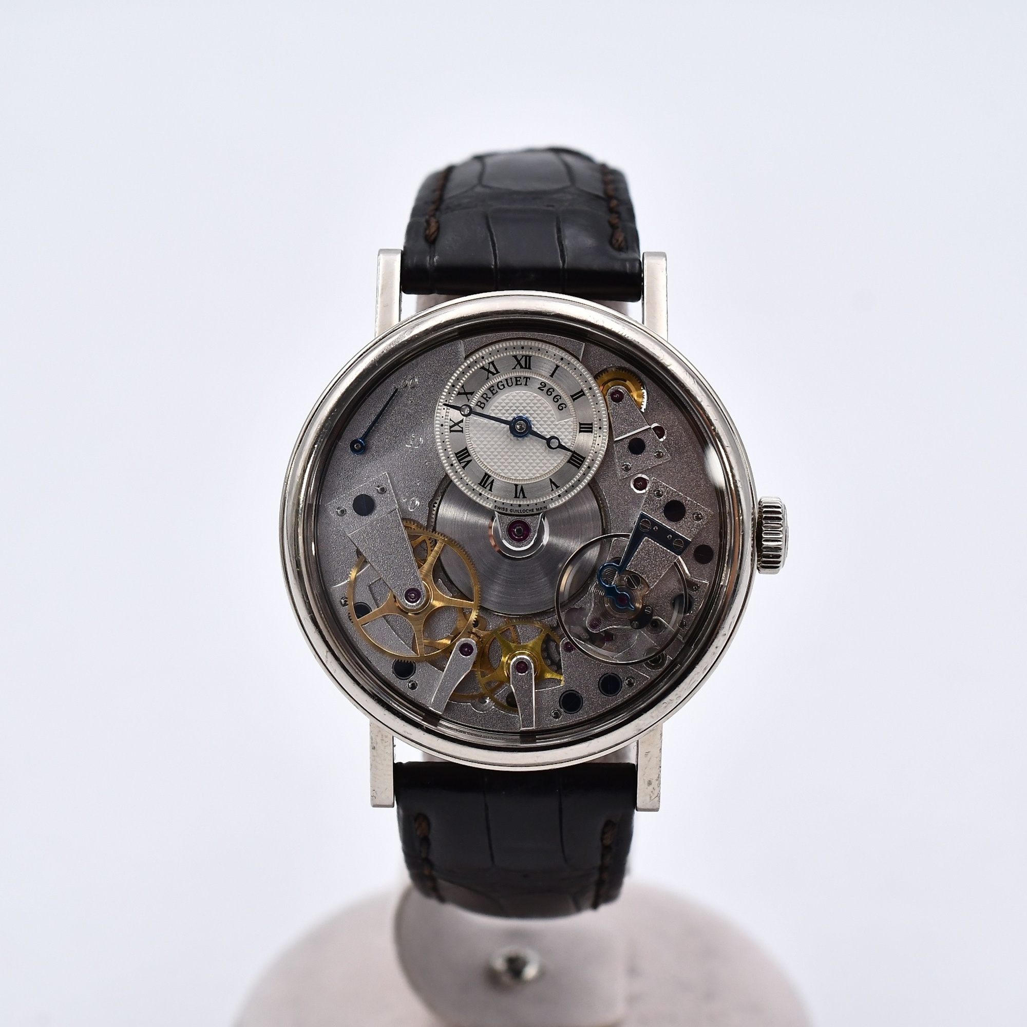 ブレゲ トラディション オートマティック シルバー文字盤 WG×クロコ革/AT Bランク