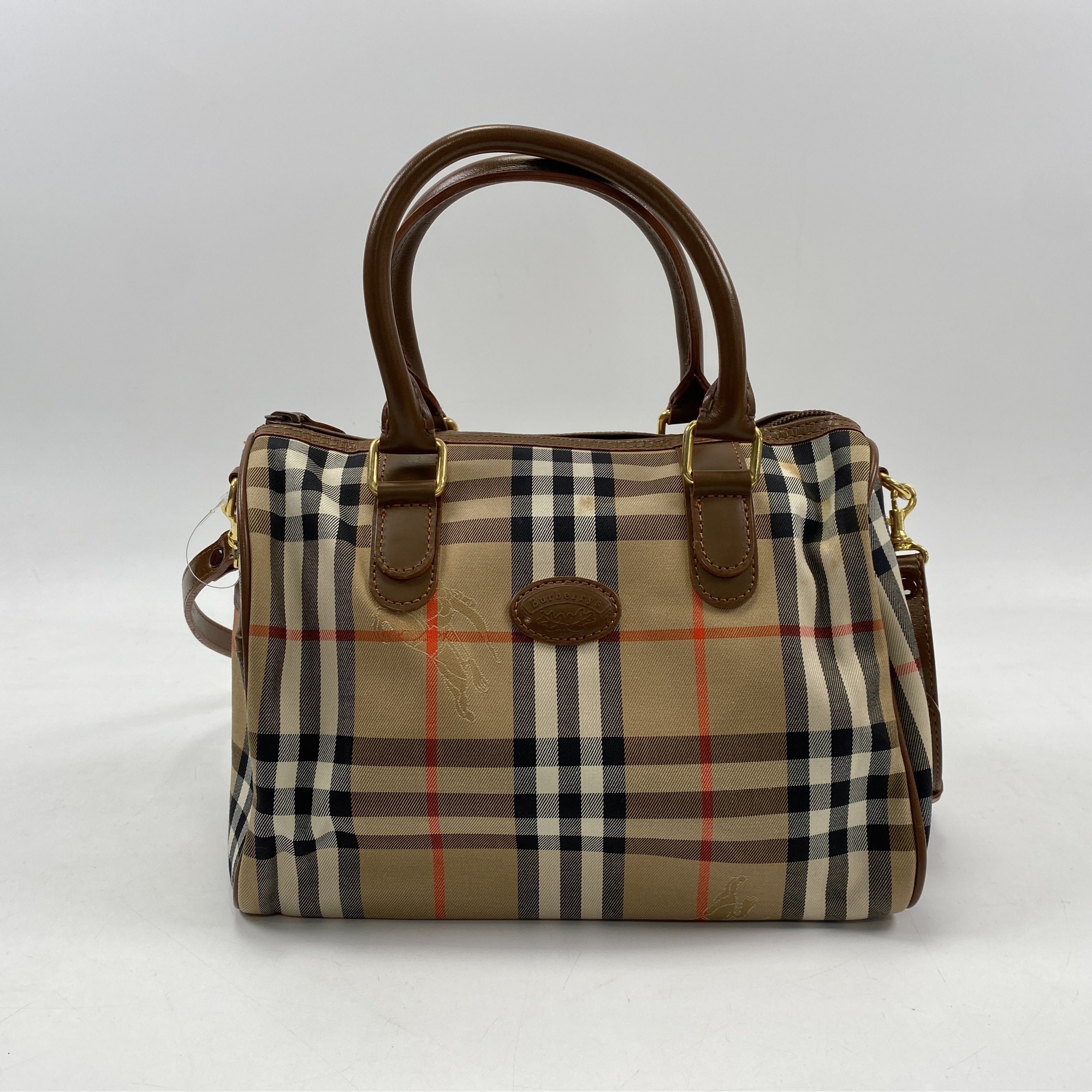 ミニボストン 2WAYハンドバッグ ノバチェック Bランク