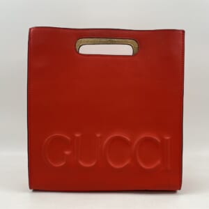 グッチ ロゴ エンボス 2WAYハンドバッグ 赤 レザー 買取実績【買取日：2026年1月19日】