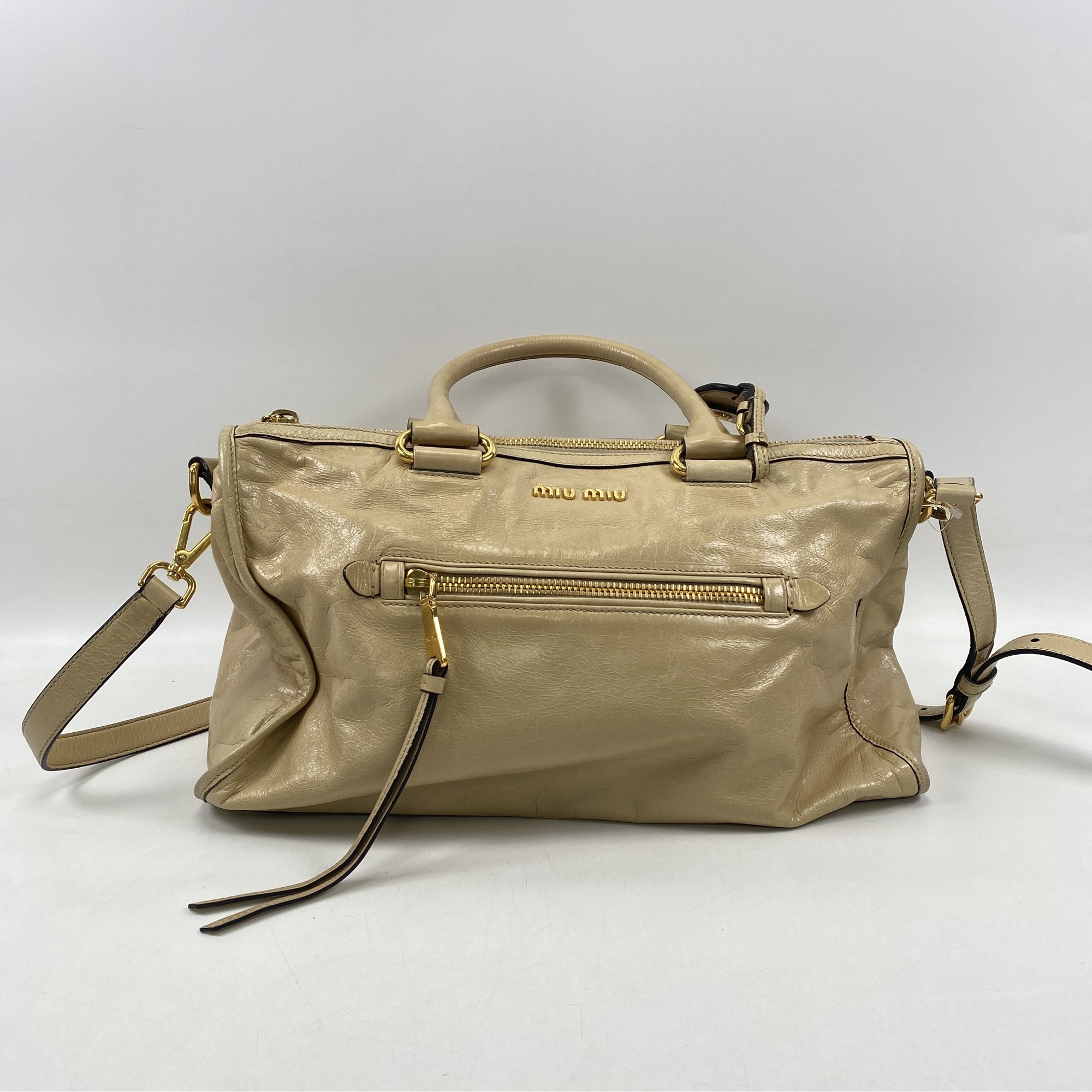 ミュウミュウ 2WAYハンドバッグ ベージュ レザー 買取実績【買取日