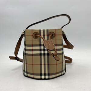 バーバリー ミニ TB バケットバッグ 茶 レザー×キャンバス 買取実績【買取日：2026年1月6日】