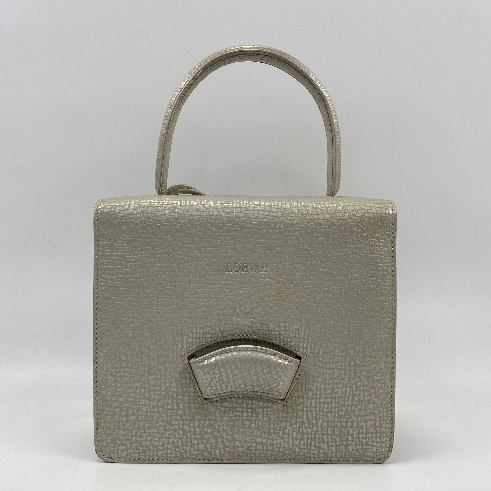 ロエベ バルセロナ ハンドバッグ グレー Bランク