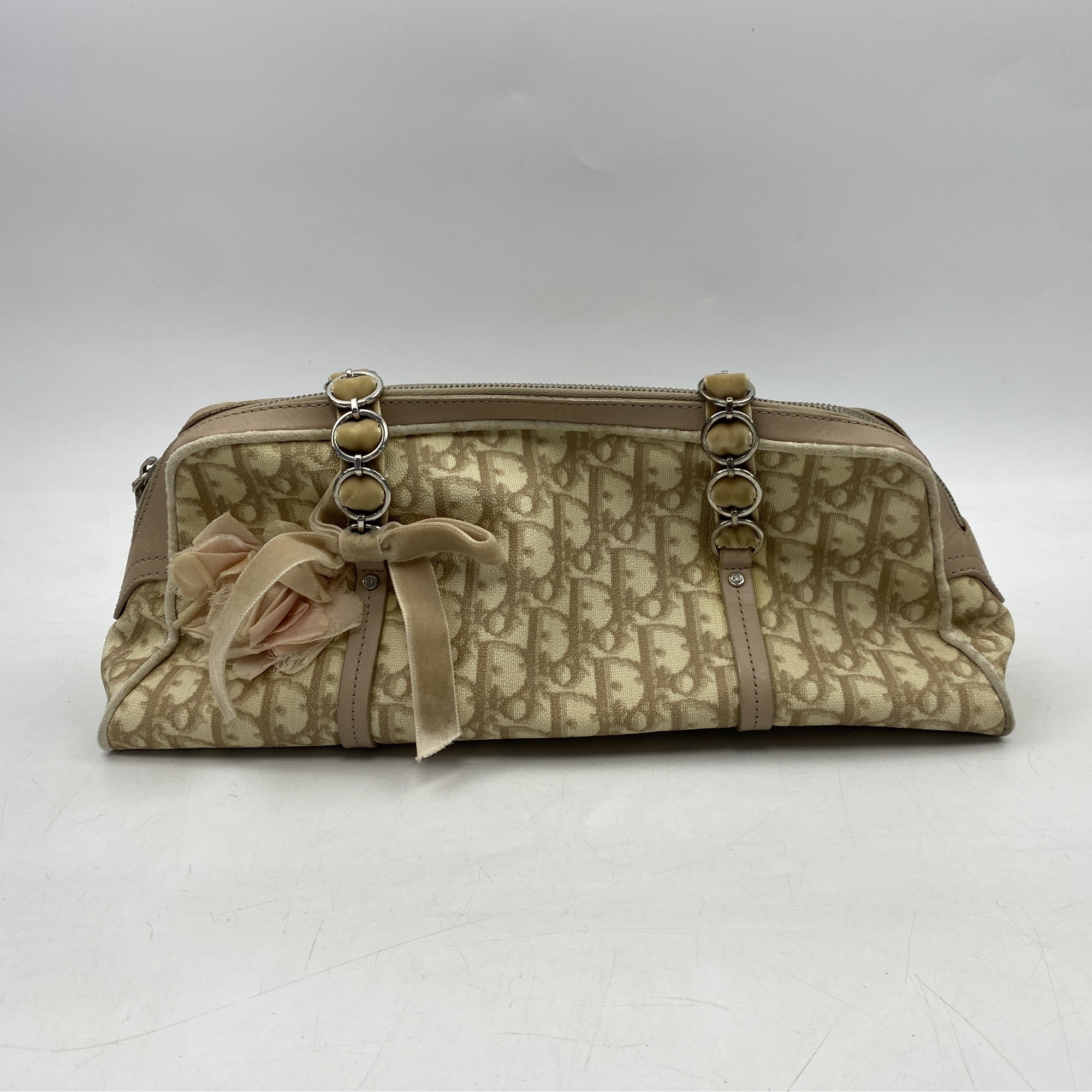 ディオール トロッター ロマンティック アイボリー×ピンク PVC×レザー Bランク