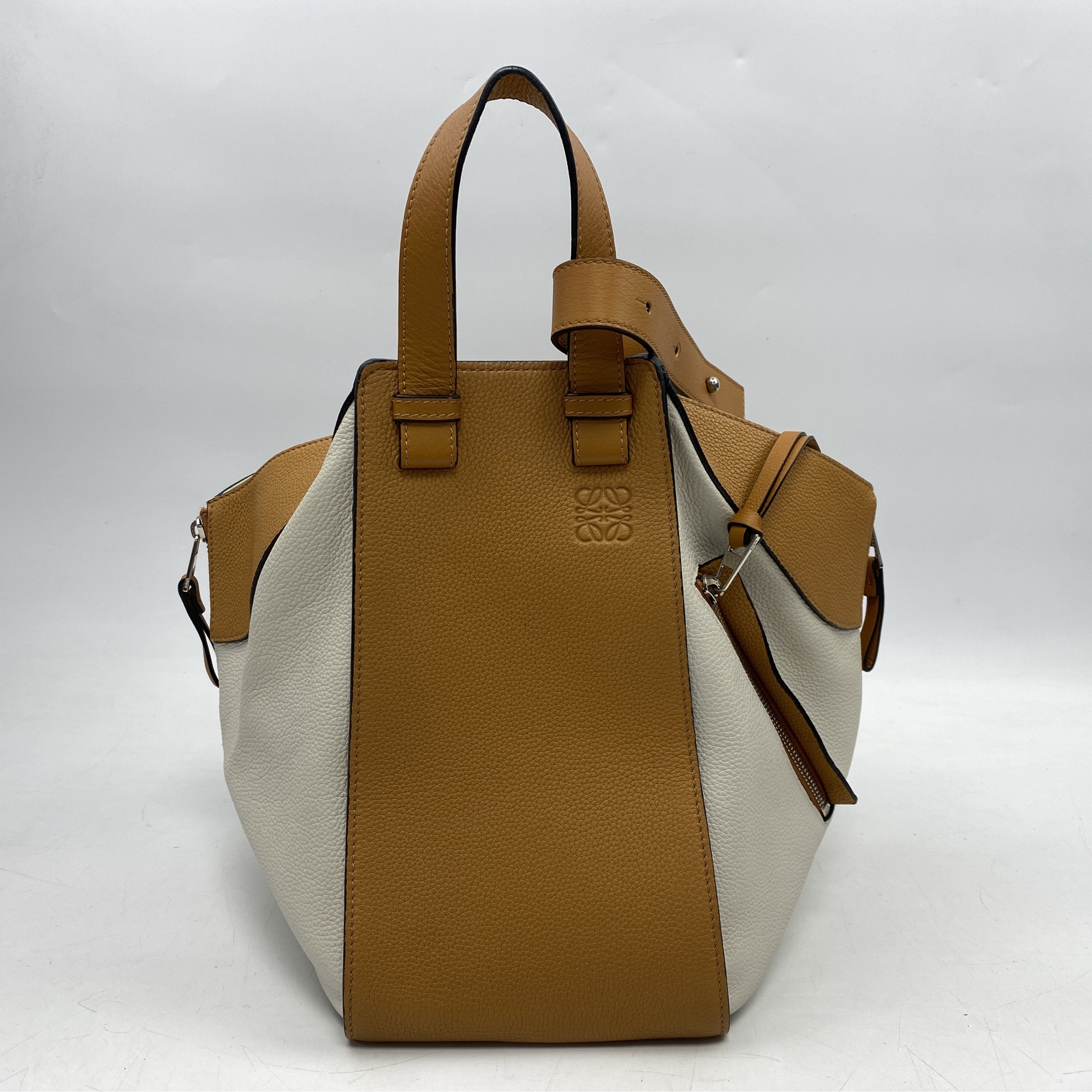 ロエベ ハンモック スモール 茶×アイボリー Bランク