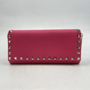 チェーンウォレット ロックスタッズ ピンク レザー LW2P0551 買取実績【買取日：2026年1月7日】