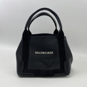 バレンシアガ ネイビーカバス ハンドバッグ 黒 レザー×キャンバス 339933 買取実績【買取日：2026年1月26日】