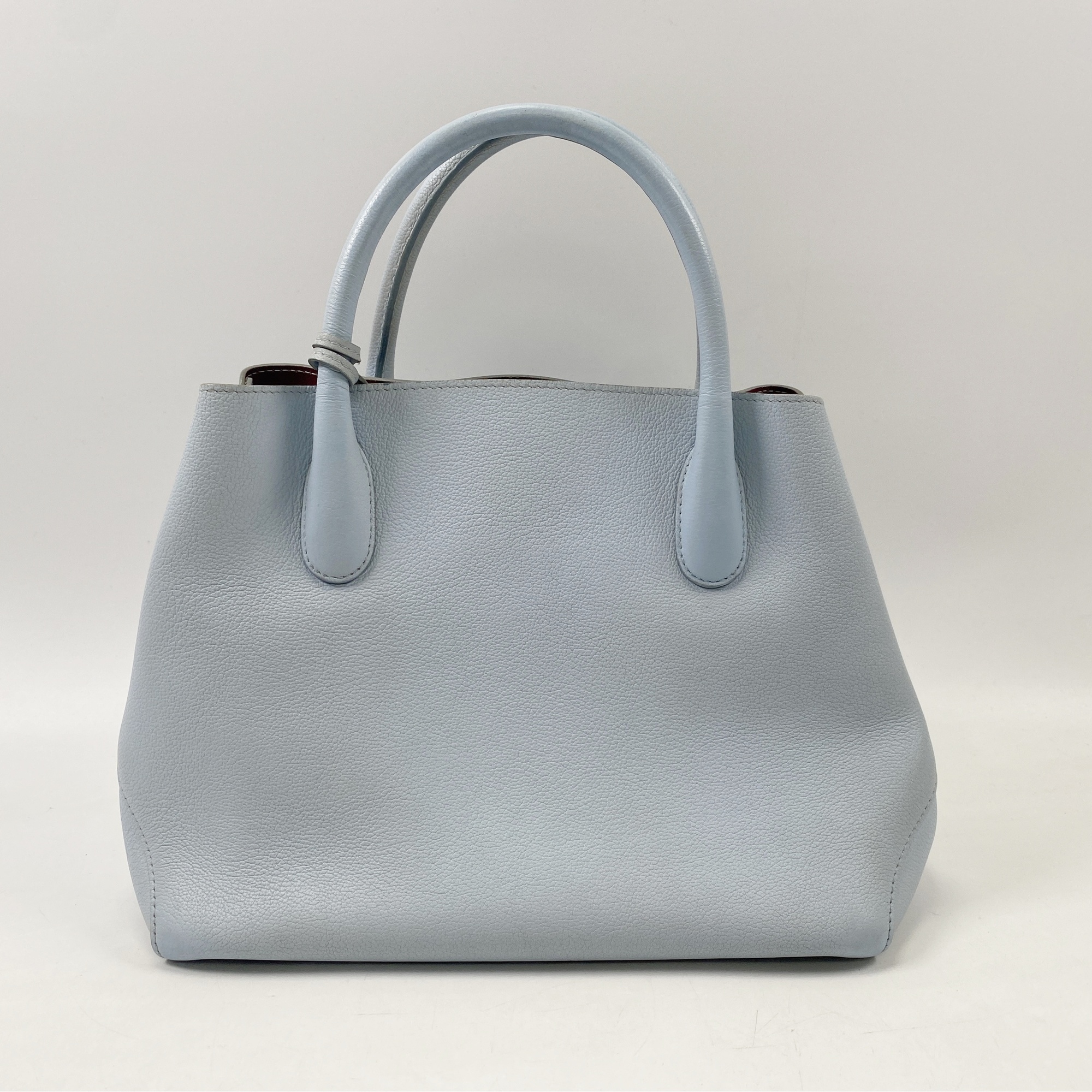 ディオール オープンバー ハンドバッグ 水色 レザー Bランク