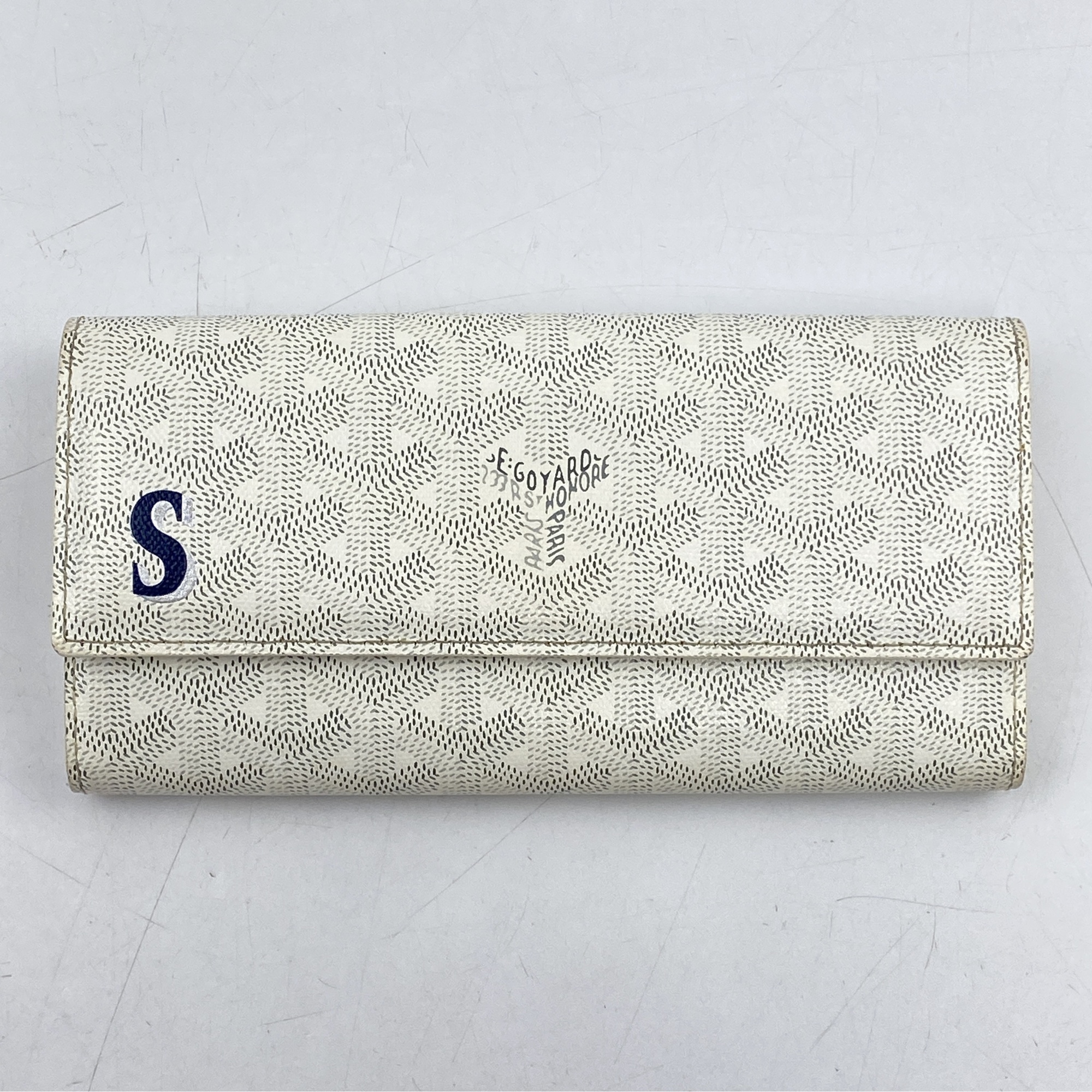 ゴヤール ヴァレンヌ 二つ折り長財布 白 PVC Bランク