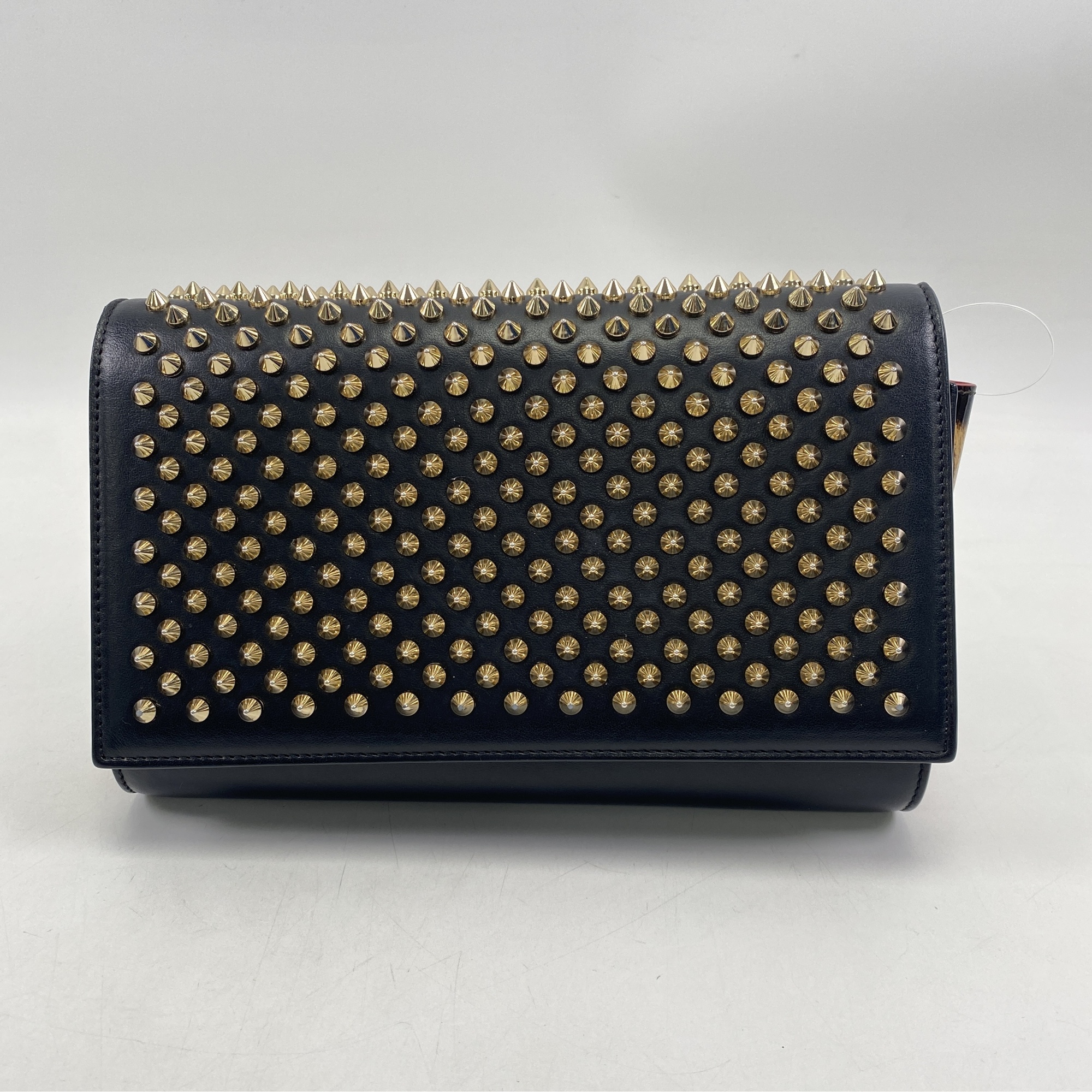 クリスチャンルブタン パロマ クラッチ 2WAYチェーンショルダーバッグ 黒×赤×レオパード レザー Bランク