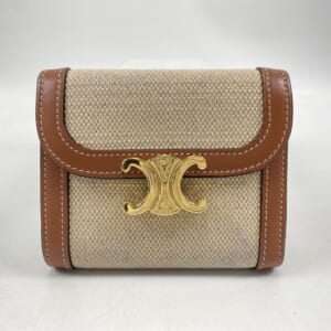 セリーヌ トリオンフ コンパクトウォレット 茶×ベージュ キャンバス×レザー 買取実績【買取日：2026年1月4日】