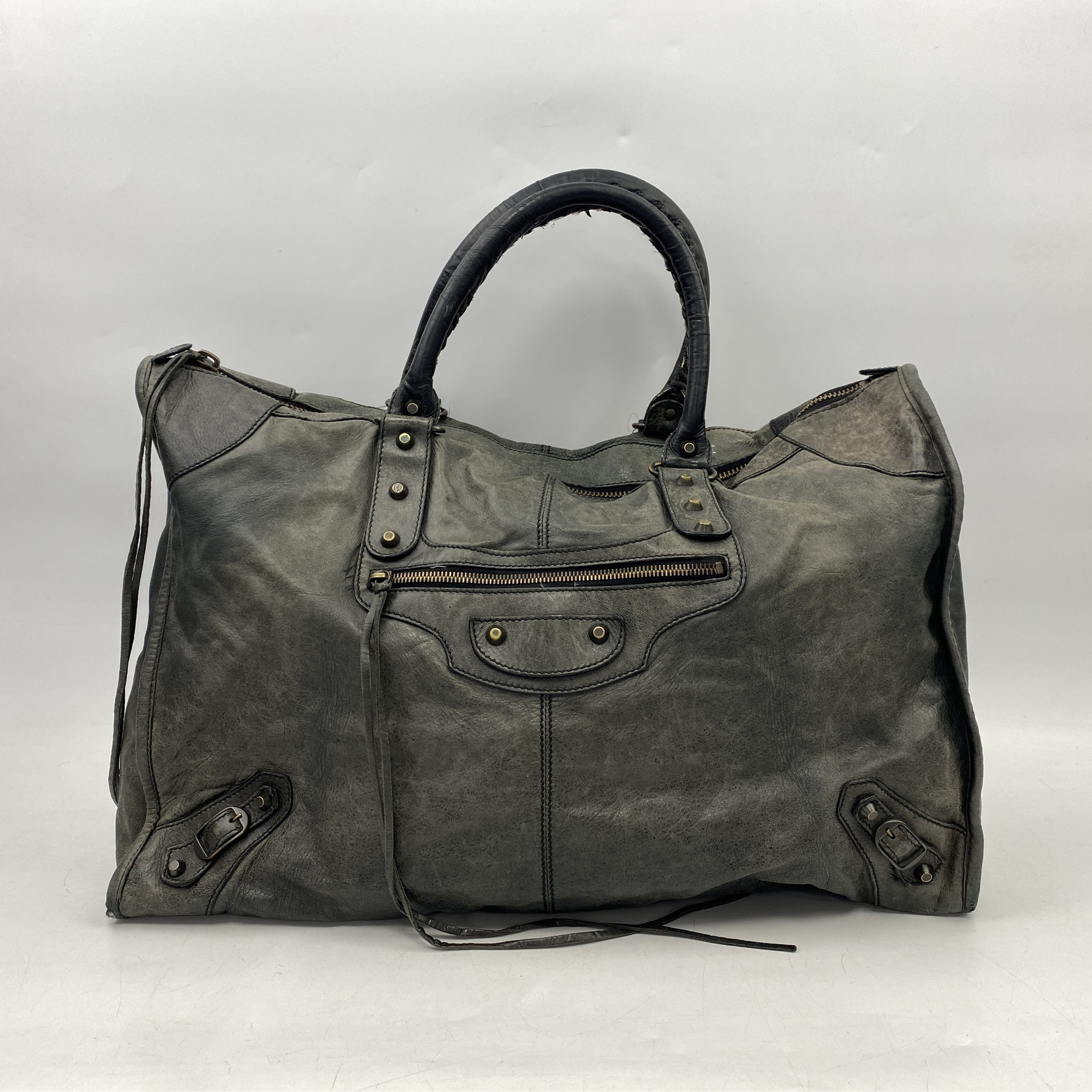 バレンシアガ ウィークエンダー トートバッグ レザー ブラック Bランク