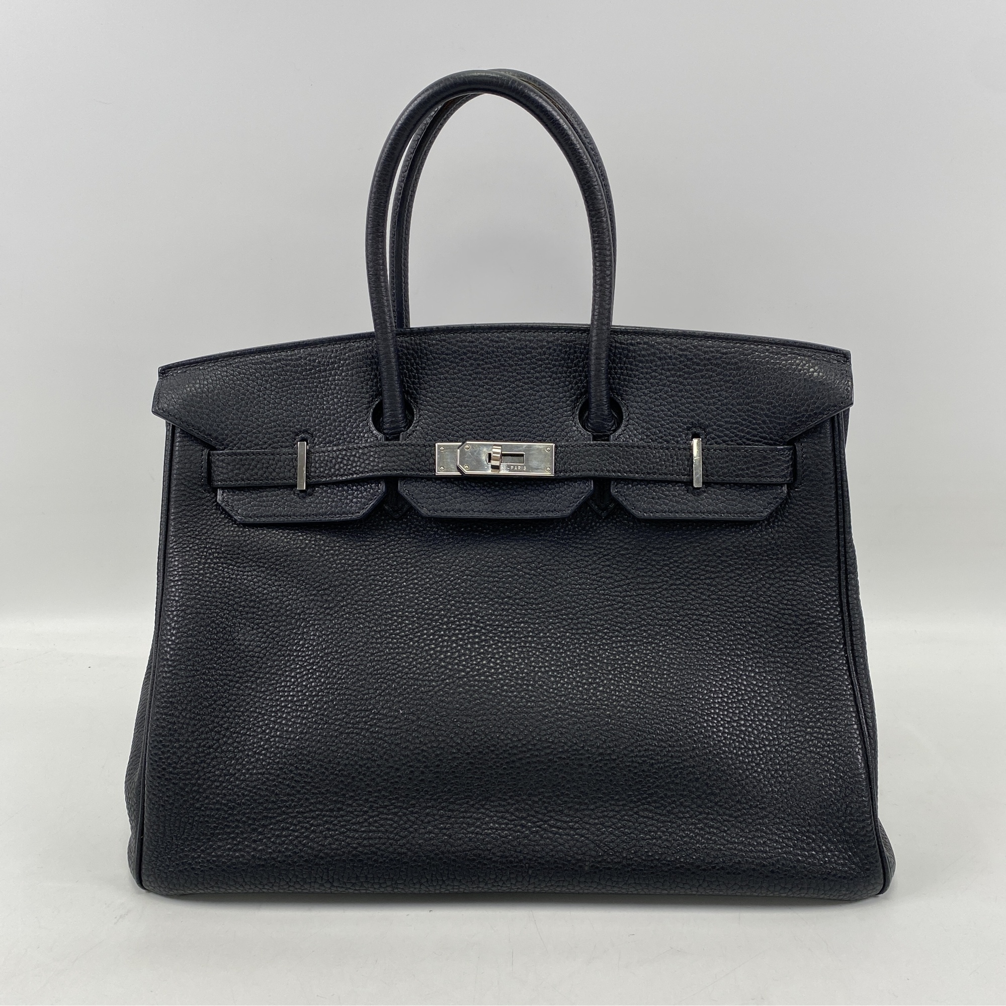 エルメス バーキン35 ブラック トゴ SV金具 □H刻印 Bランク