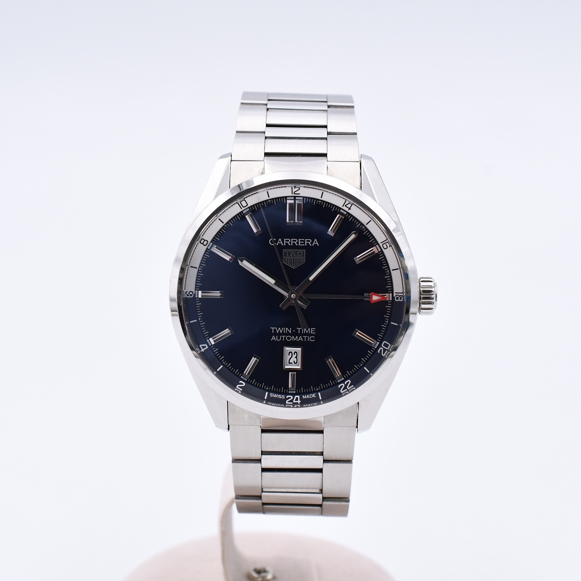 タグホイヤー カレラ キャリバー7 ツインタイム 青文字盤 SS/AT Bランク