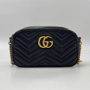 グッチ GGマーモント ショルダーバッグ レザー 黒 447632