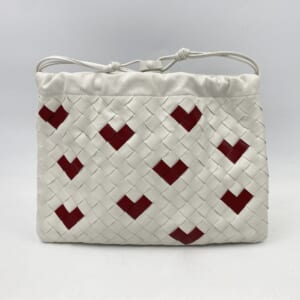 ボッテガヴェネタ ダストバッグ ハートモチーフイントレチャート 白×赤 レザー 買取実績【買取日：2026年1月5日】