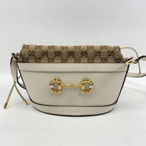 グッチ GGキャンバス ホースビット 1955 バケットバッグ アイボリー×ブラウン レザー×キャンバス 602118 買取実績【買取日：2026年1月20日】