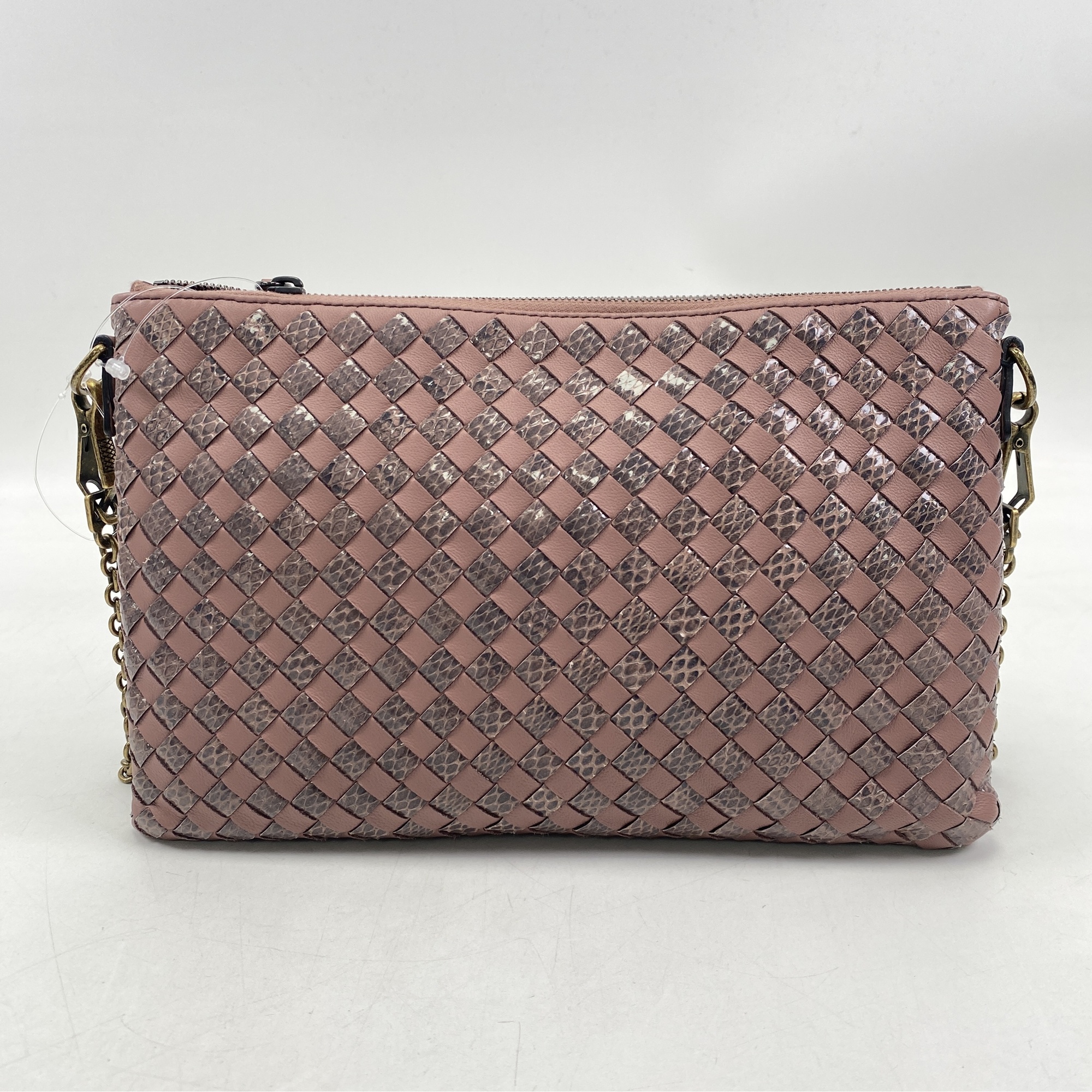 ボッテガヴェネタ イントレチャート チェーンショルダーバッグ ピンク