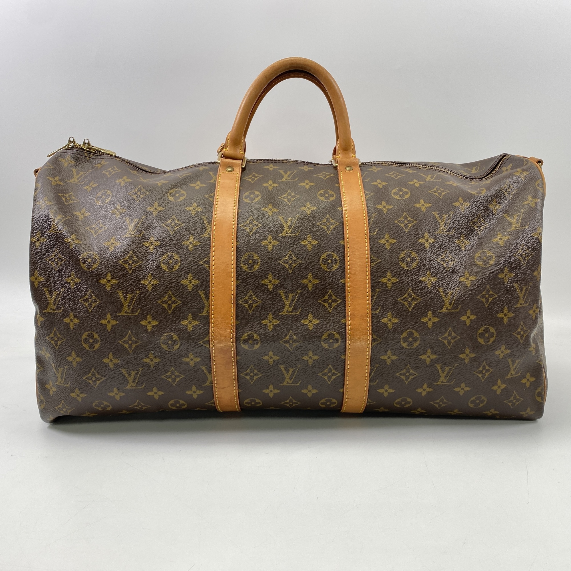 ルイ・ヴィトン モノグラム キーポルバンドリエール55 PVC ブラウン Bランク