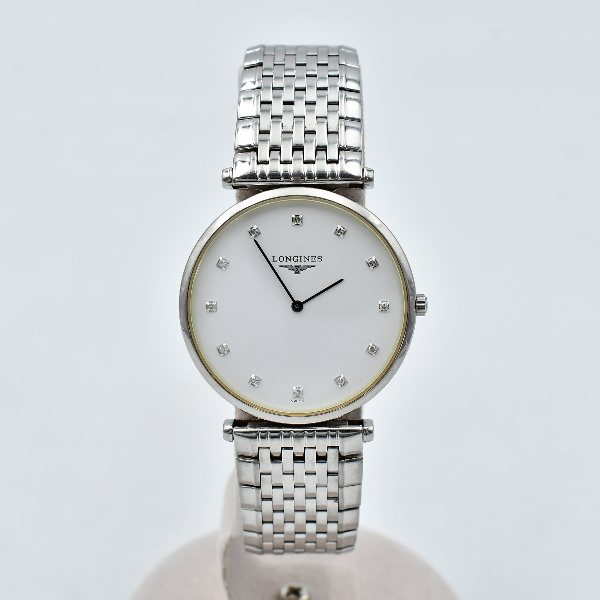 ロンジン グランドクラシック 白文字盤 SS/QZ Cランク