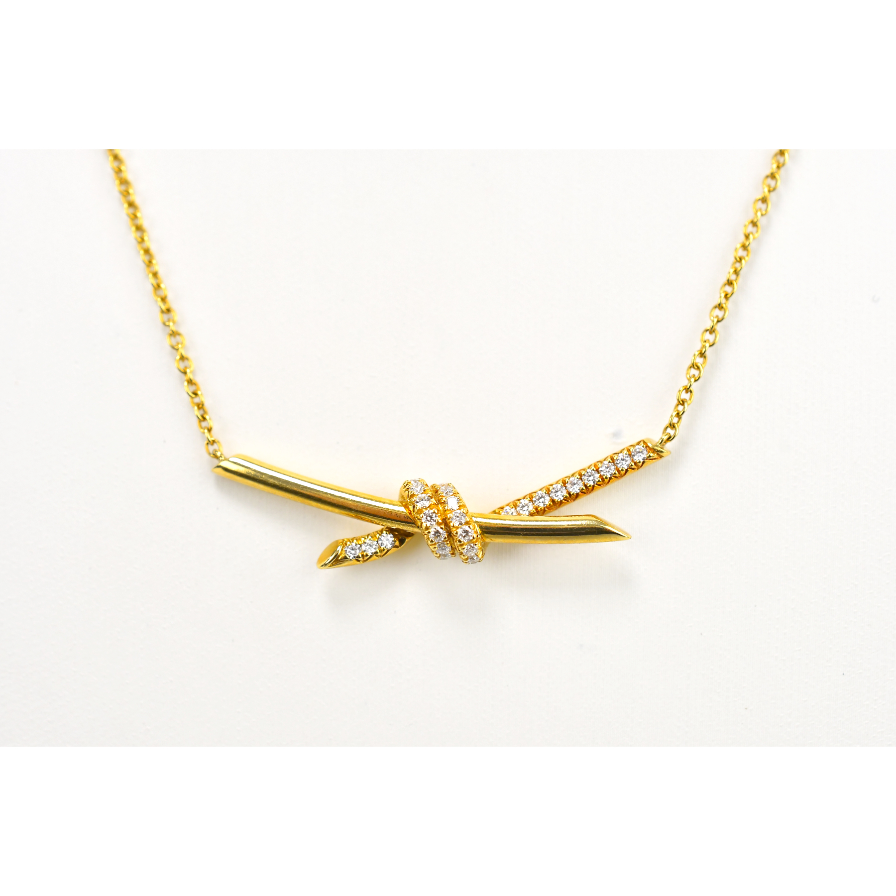 ティファニー ノット ダイヤ ネックレス Au750 D0.25 買取実績【買取日