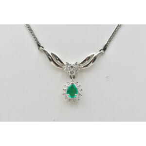 エメラルド ダイヤ ネックレス Pt850 0.43 D0.41