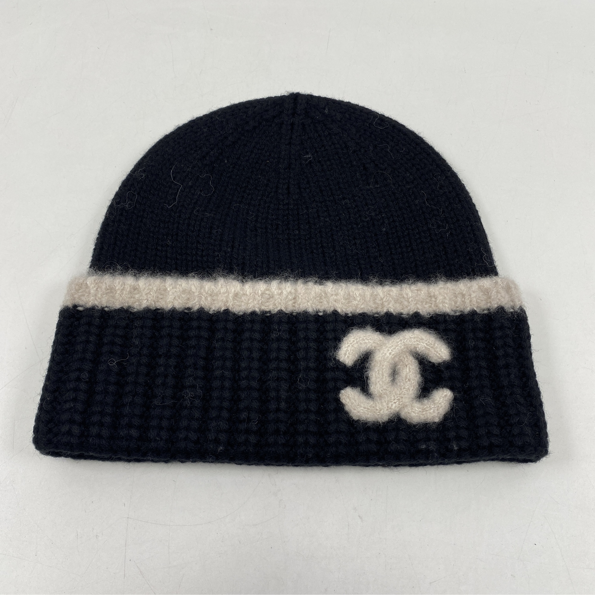 シャネル 24AW ココマーク ウール/カシミヤ ニット帽 ブラック AA9203