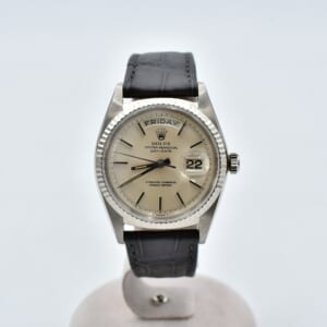 ロレックス デイデイト シルバー文字盤 WG×革/AT -35184 買取実績【買取日：2026年2月23日】