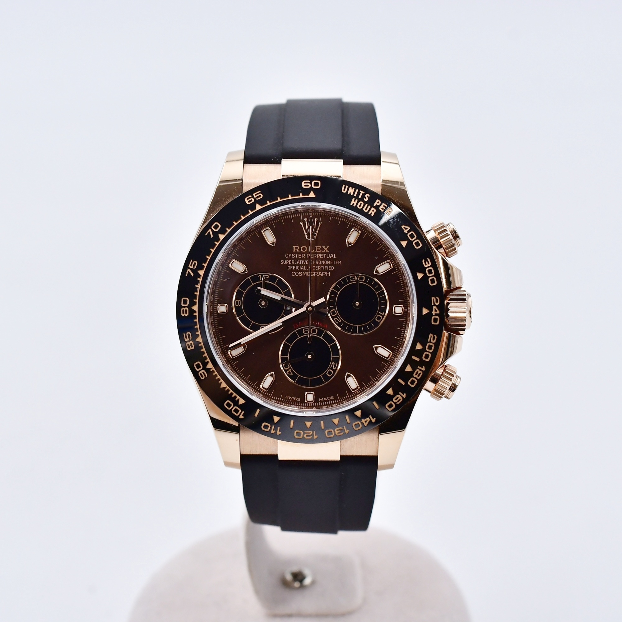 ロレックス デイトナ チョコレート×黒文字盤 PG×ラバー/AT ABランク