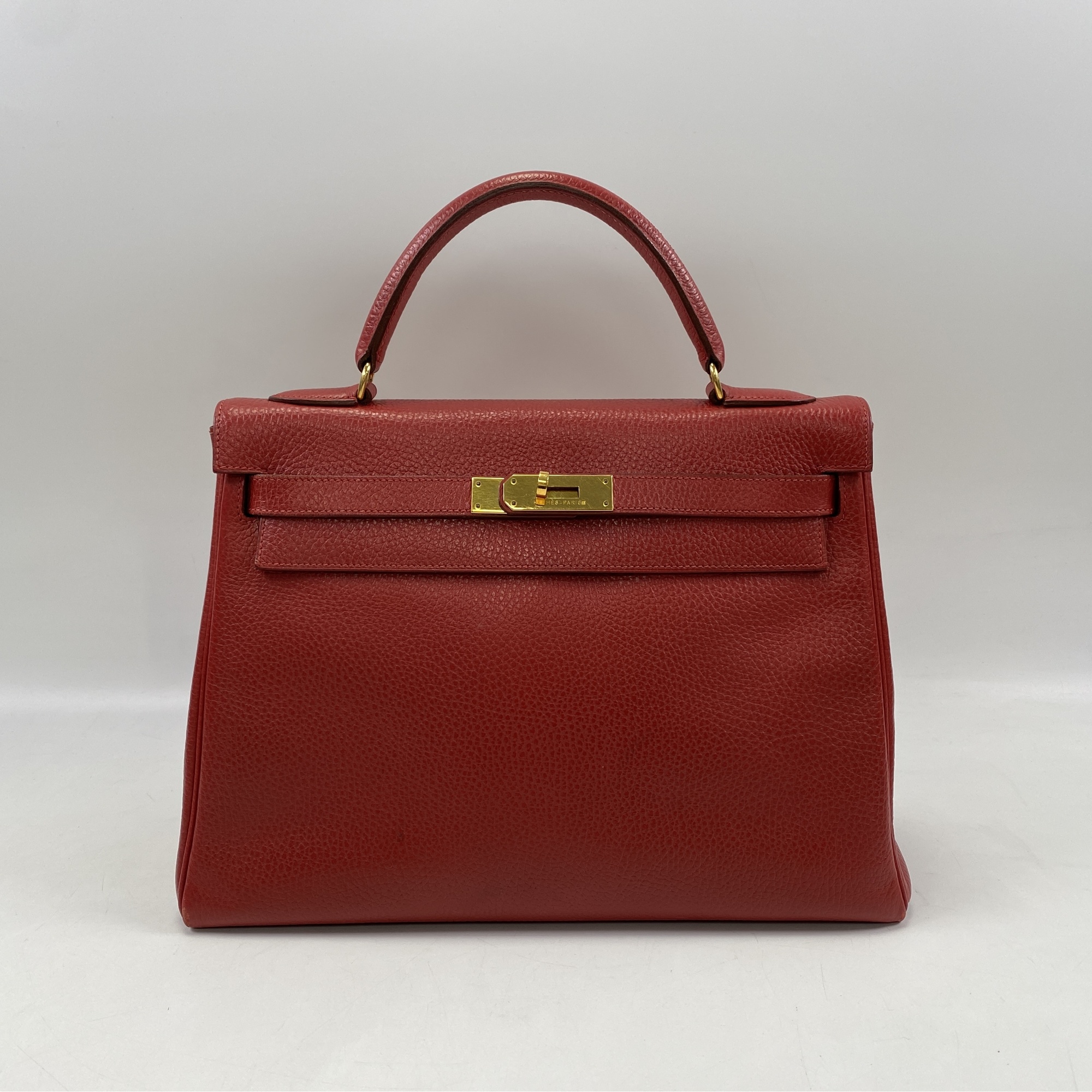 エルメス ケリー32 ヴァーミリオン クシュベル GD金具 〇W刻印 Bランク