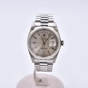 ロレックス デイデイト シルバー文字盤 WG/AT 18039 買取実績【買取日：2026年2月5日】