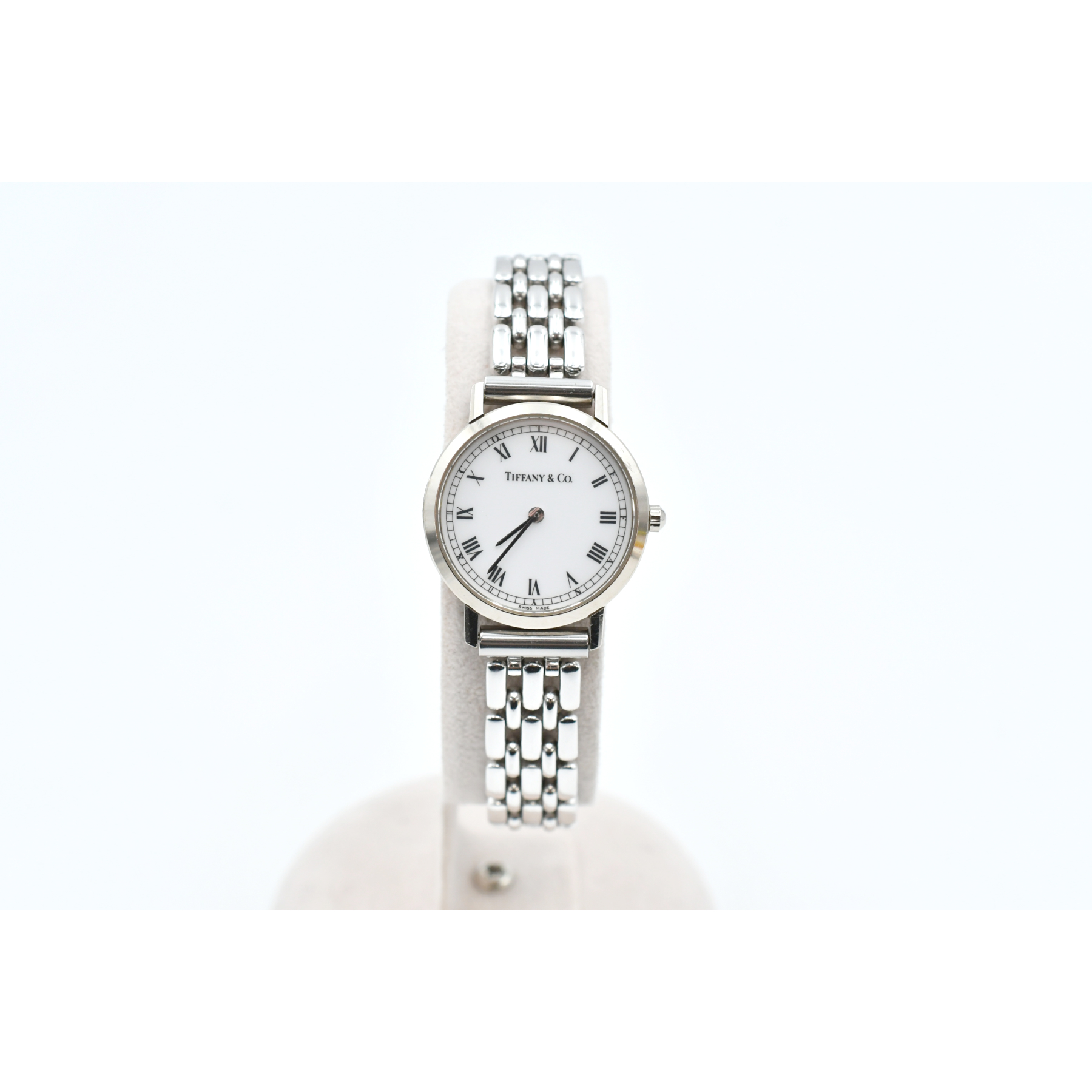 ティファニー クラシック 白文字盤 WG×社外革/QZ Bランク