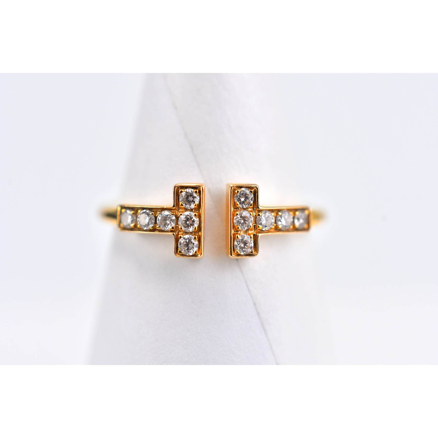 ティファニー Tワイヤー ダイヤ リング Au750PG Bランク