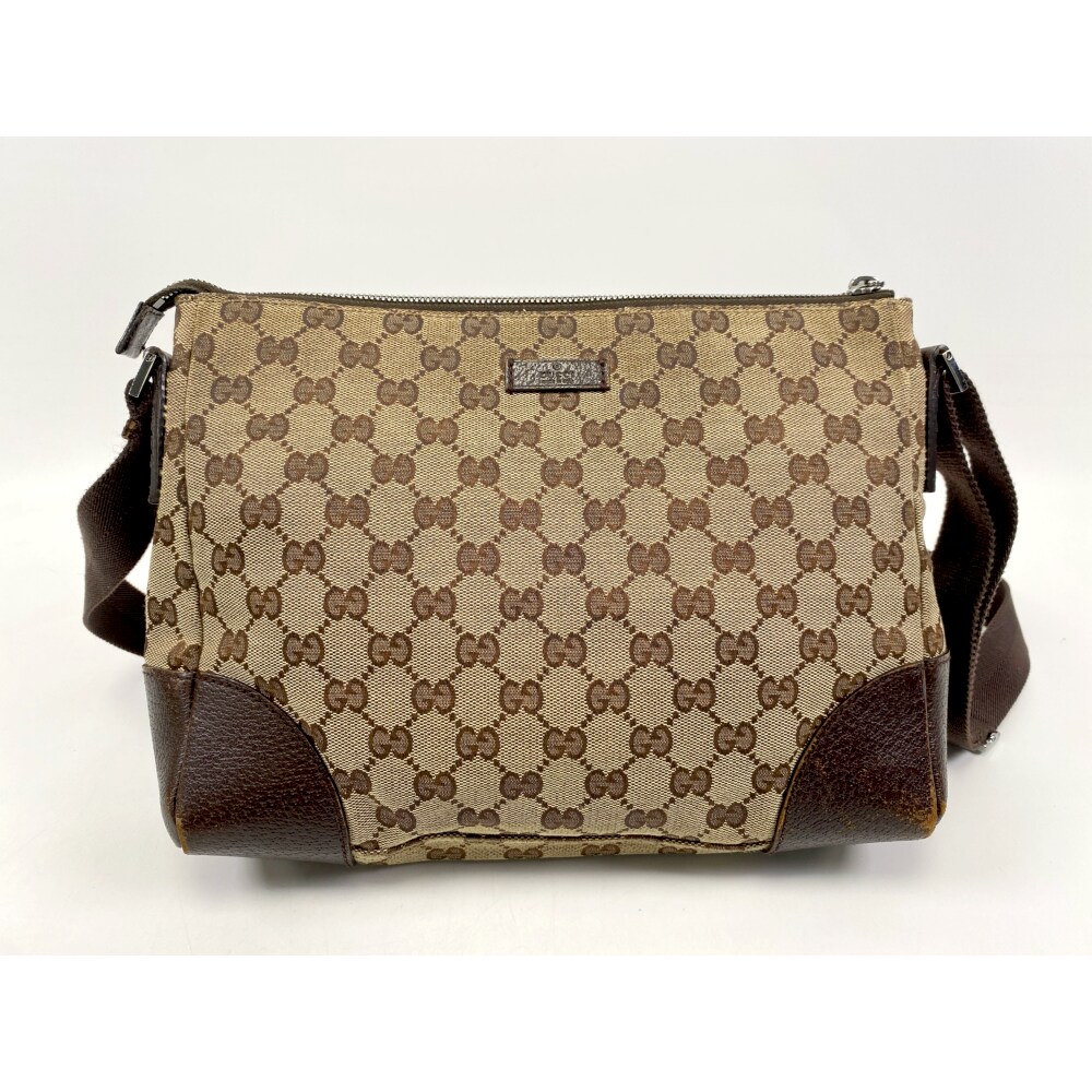 グッチ GGキャンバス ショルダーバッグ ベージュ Bランク