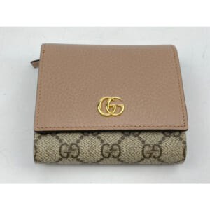 グッチ GGマーモント 二つ折り財布 PVC×レザー ピンクベージュ 598587 買取実績【買取日：2026年2月8日】