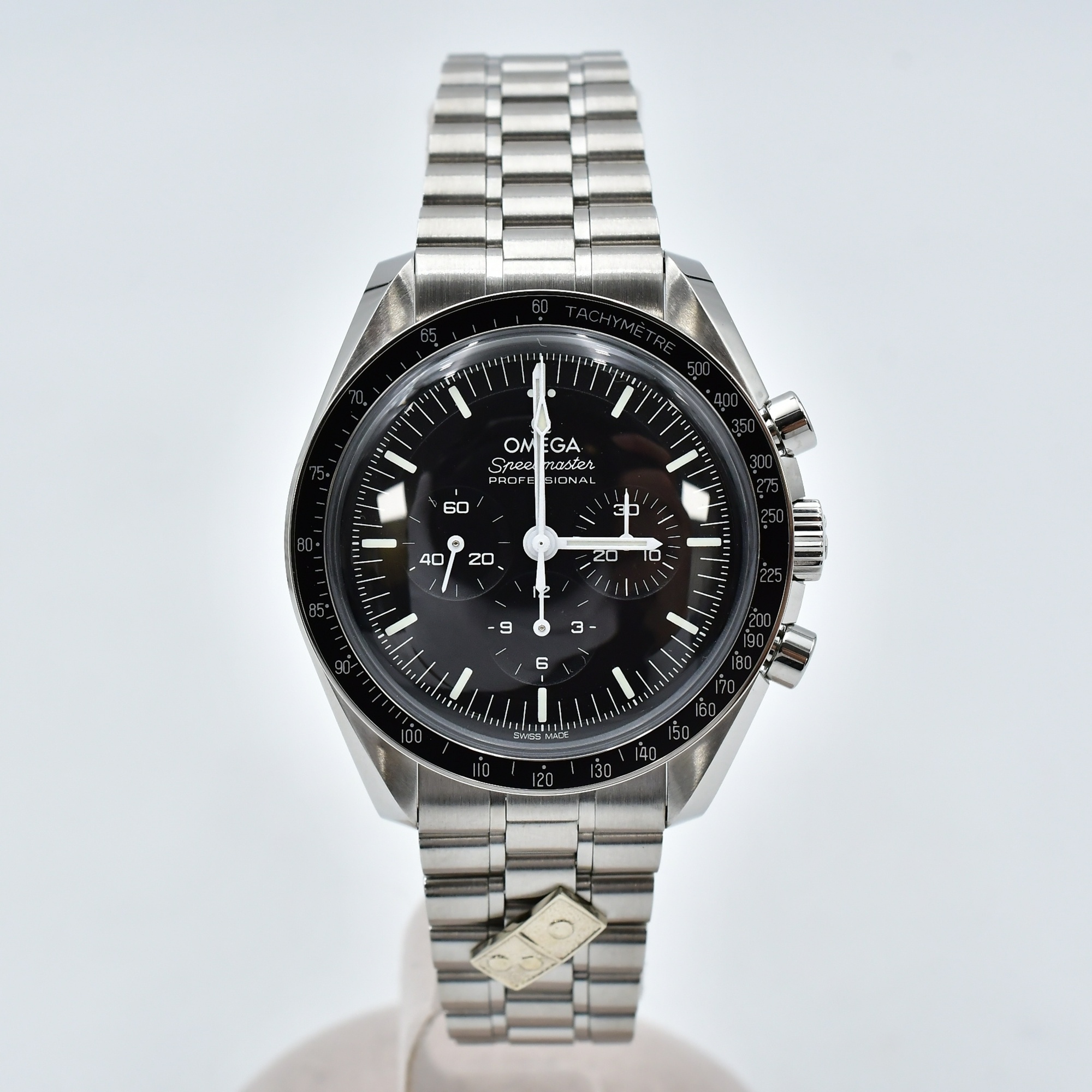 オメガ スピードマスター ムーンウォッチ プロフェッショナル ドミノピザWネーム 黒文字盤 SS/手巻き Aランク