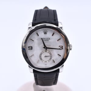 ロレックス チェリーニ ホワイトシェル文字盤 Pt950×革/手巻き 1220064