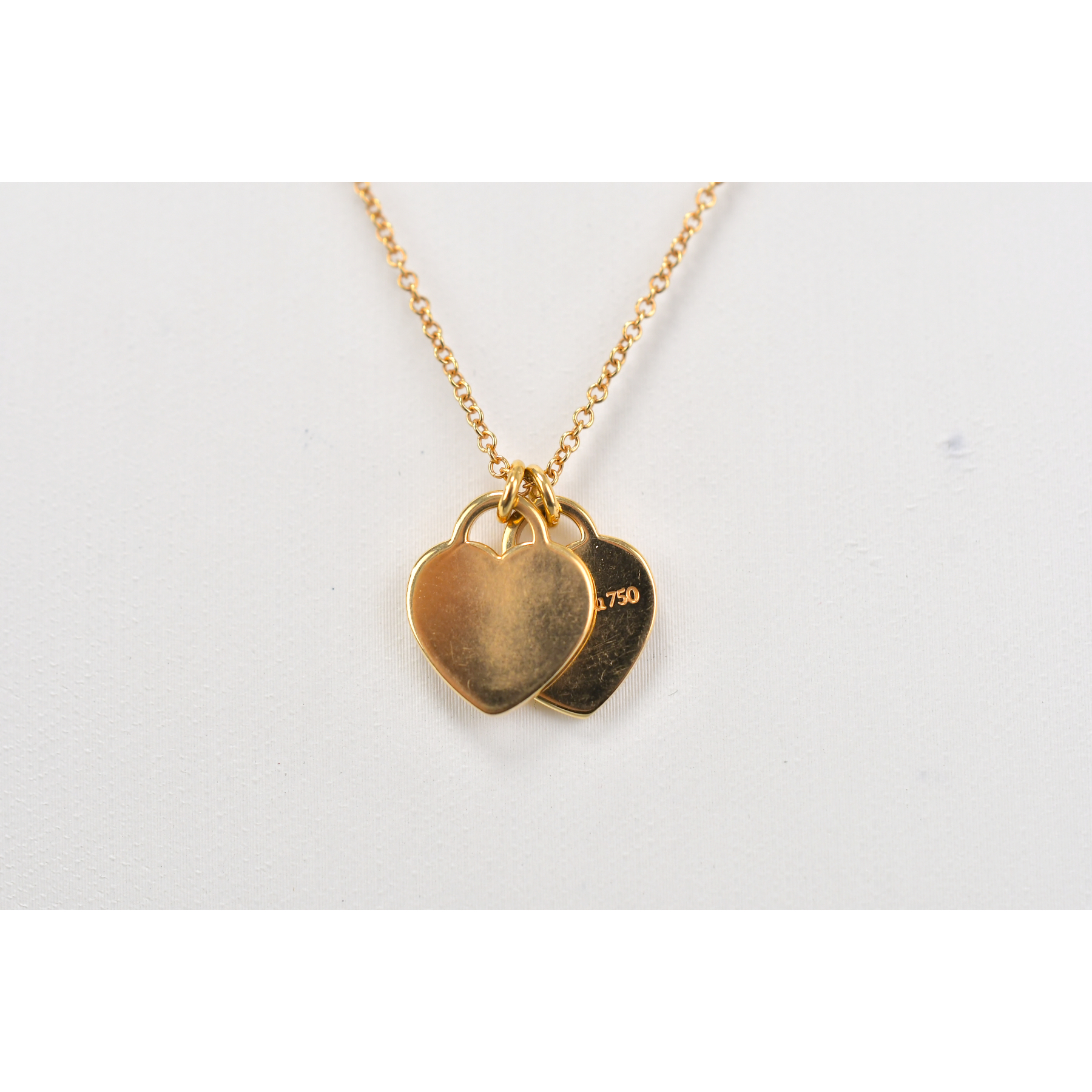 ティファニー リターントゥティファニー Wハートネックレス Au750 Bランク