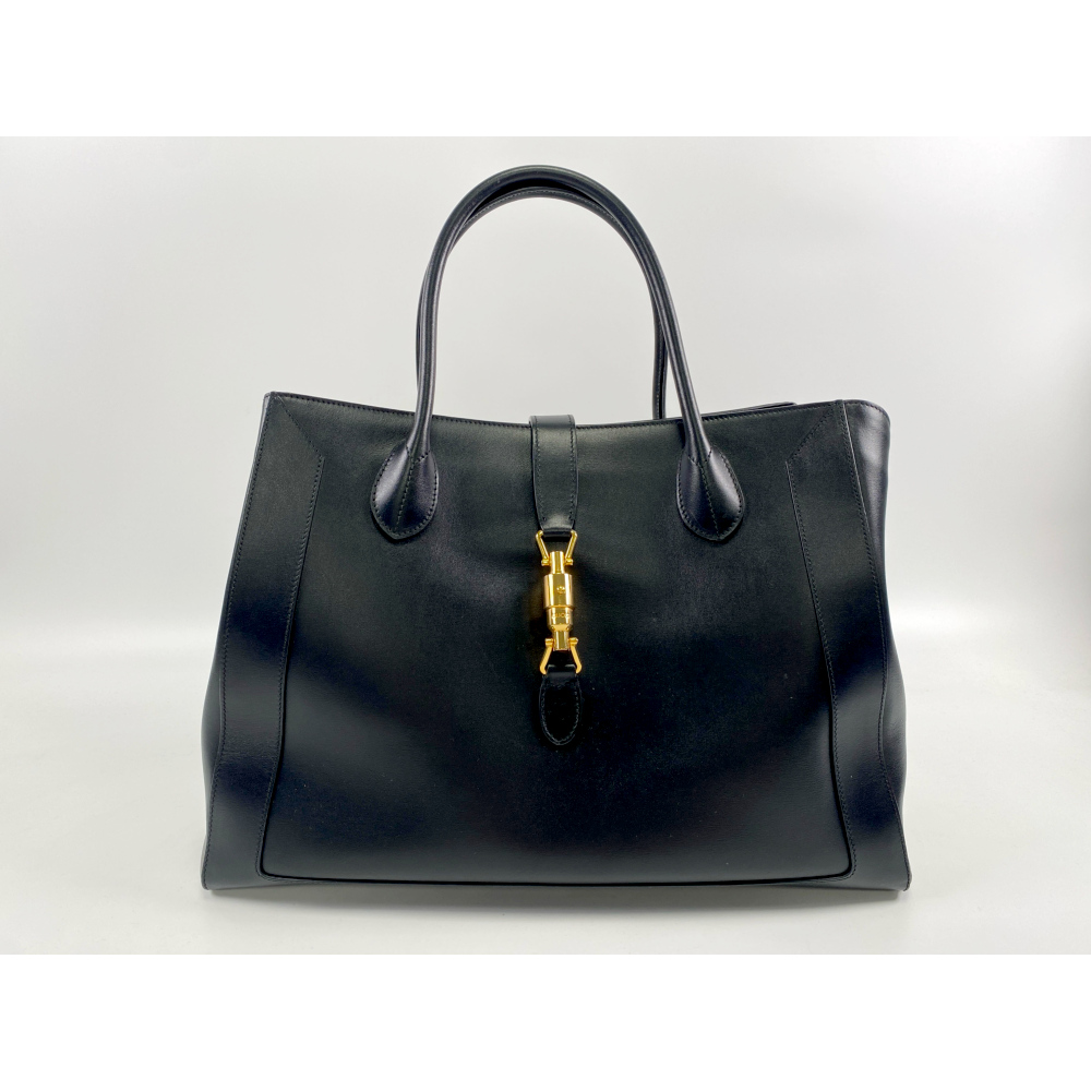 グッチ 1961 ジャッキー 黒 GD金具 レザー Bランク