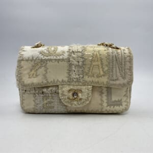 シャネル マトラッセ パッチワーク Sフラップ Wチェーン ホワイト ツイードxパテントレザーxキャンバス 買取実績【買取日：2026年2月24日】